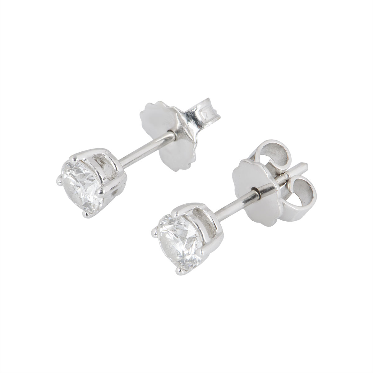 White Gold Diamond Stud Earrings 0.90ct TDW | Rich Diamonds